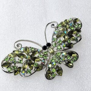 Large Green Butterfly Brooch Pin